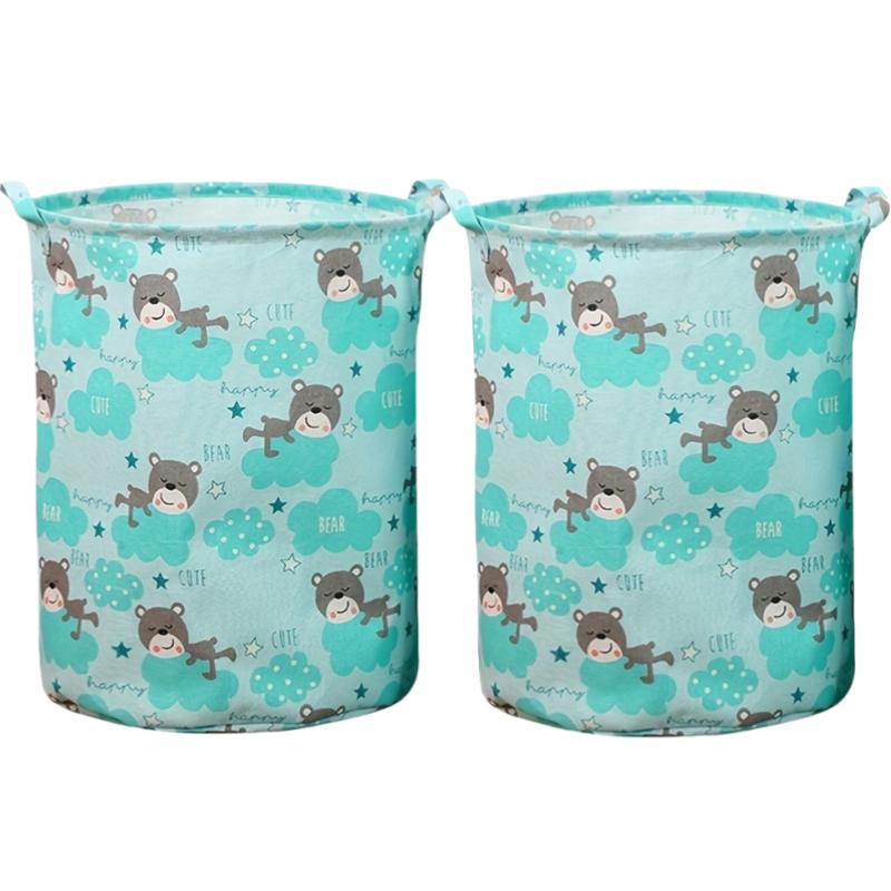 Foldable Fabric Laundry Basket Clothes Hamper Storage Bin for Home Toy Organizer