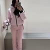 Tuta da Sci alla Moda con Cappuccio da Donna - Calda Giacca con Zip e Set di Pantaloni Lunghi