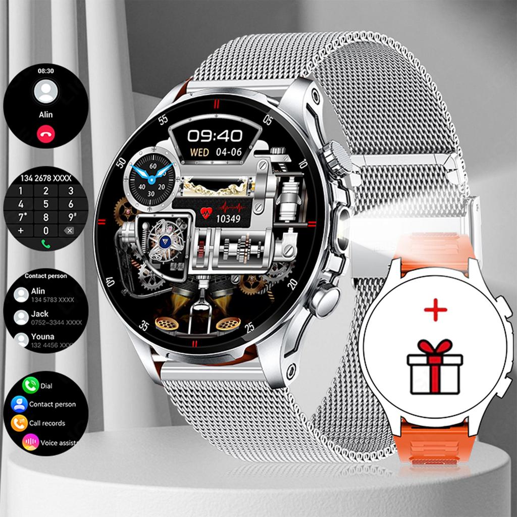 LIGE New Men Smart Watch LED Flashlight BT Call Waterproof Heart Rate Sleep Health Monitoring Fitness Watch