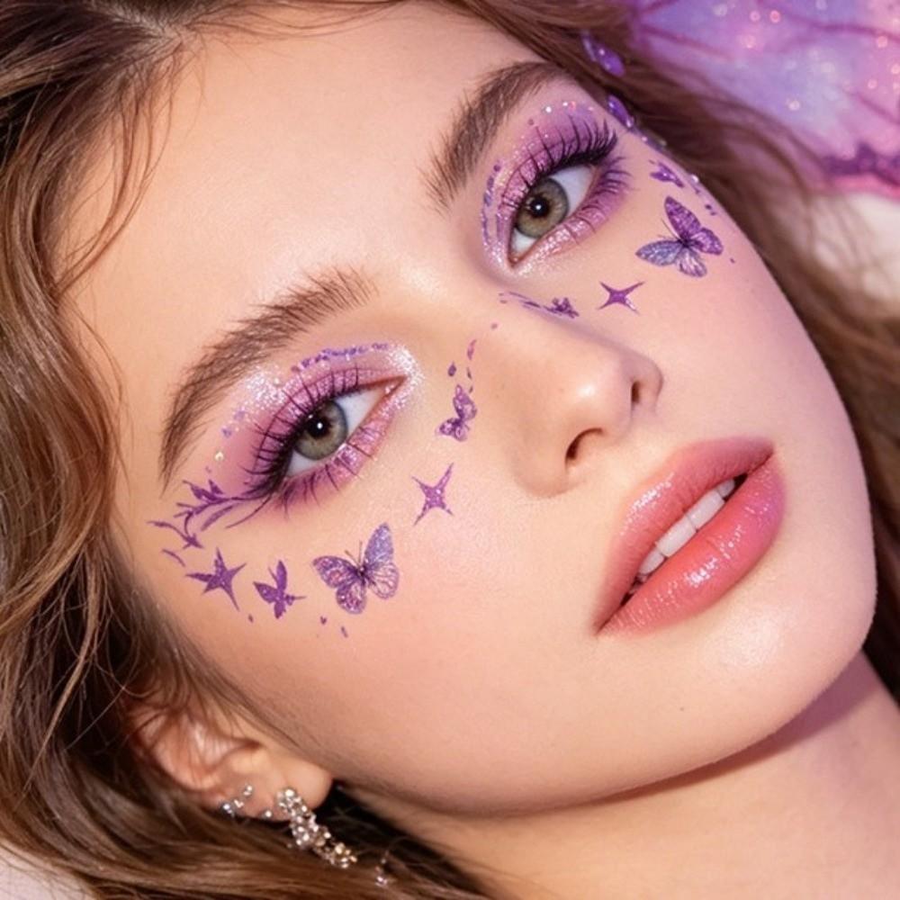 Waterproof Face Tattoo Sticker Star Heart Face Temporary Tattoo Dance Performances
