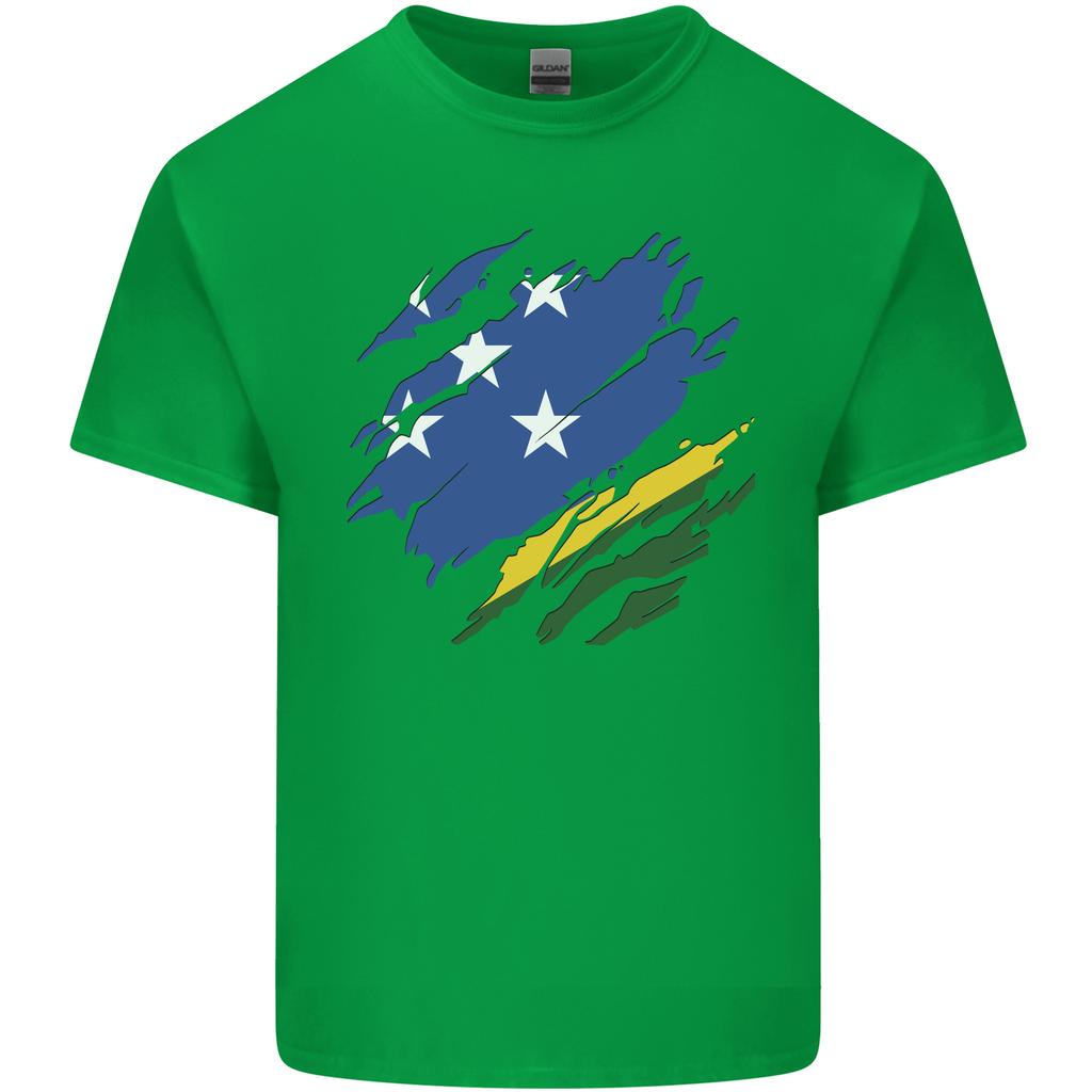 Torn Solomon Islands Flag Day Football Unisexs Light Cotton TShirt