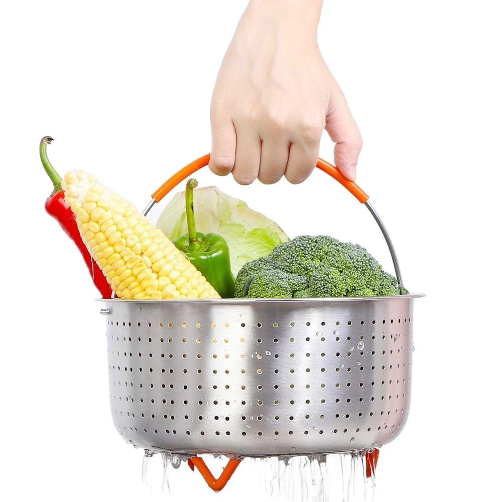 Handle Pot Accessories Steamer Basket Fruit Cleaning Basket Rice Cooker Steamer Food Steamer