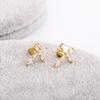 New Hip Hop Punk Gold Plated Cross Stud Earrings Iced Out Cubic Zirconia Jewelry Piercing Stud for Women or Men Ear Accessories