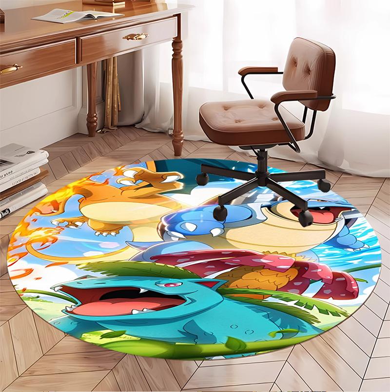 Pokemon Patroon Rond Kleed, Binnen/Buiten Mat, voor Picknick, Speelkamer, Slaapkamer, Kantoor, Woonkamer, Huisdecoratie Tapijt, Verjaardagscadeau