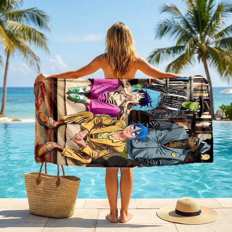 Gorillaz Fashion Beach Towel: Ideal for Summer Adventures Soft, Absorbent and Quick Drying Suitable for Swimming and Bathing