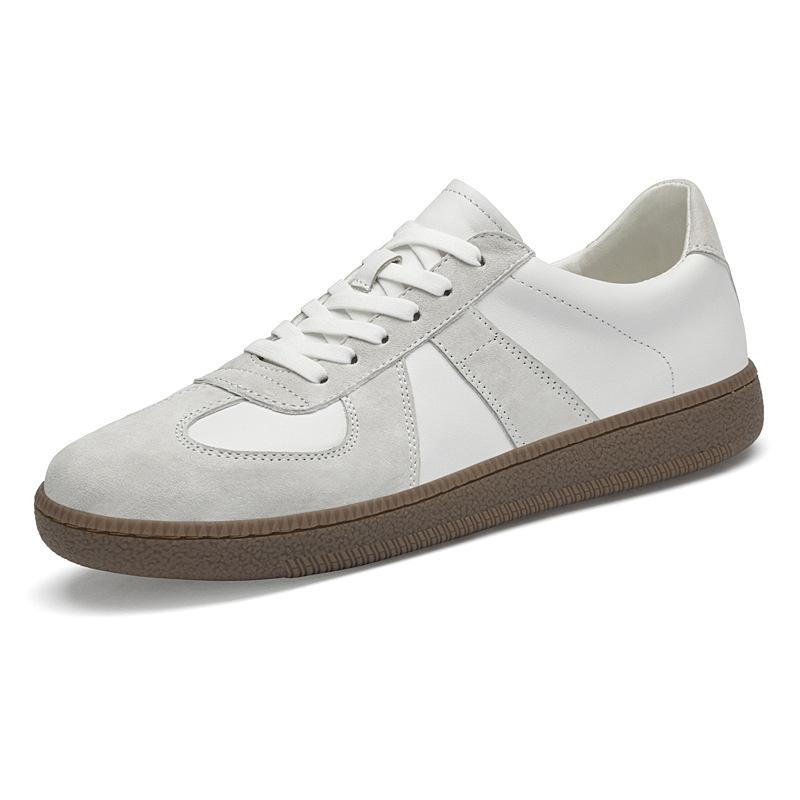 

Первый слой коровьей кожи немецкие тренировочные туфли натуральная кожа мужские повседневные кроссовки белые туфли модные универсальные корейские туфли на плоской подошве молодежная кожа 37 белый