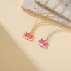 Unift Enamel Lotus Necklace Stainless Steel Pendant Necklace for Women Exquisite Lotus Necklace Jewelry Gifts for Friend