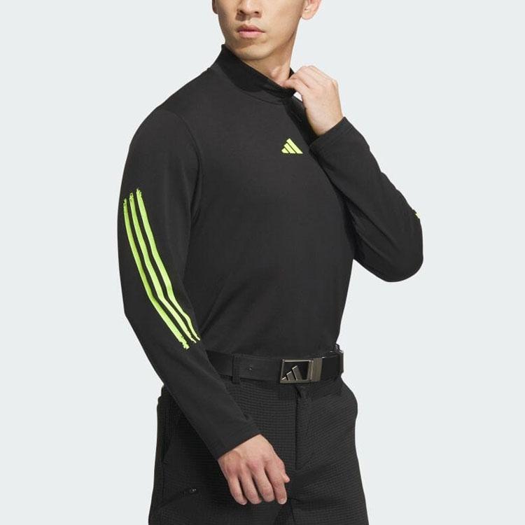 Adidas Half High Neck Pullover Casual Sports Long Sleeve T-Shirt Men Tops Black IT6871