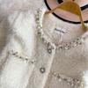 Autumn Winter Women Luxury Mink Faux Fur Full Sleeve Single Breasted Short Jacket Coat Christmas Outerwear With Pocket