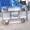 Foldable Stainless Steel Flatbed Trolley - Silent Small Trailer for Construction and Logistics.