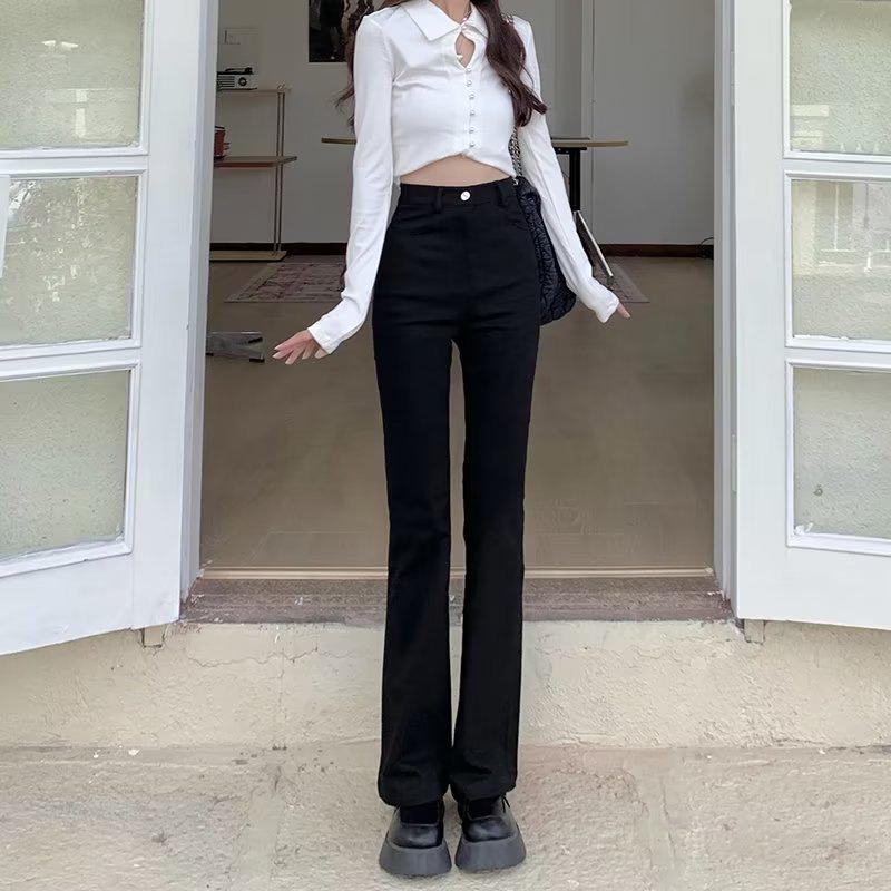 

Women s American Retro Brown High-Waist Flared Jeans - Fall 2023 Trend M чорний