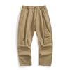 American retro trendy brand pure cotton casual pants men's summer solid color simple loose wide-leg straight trousers