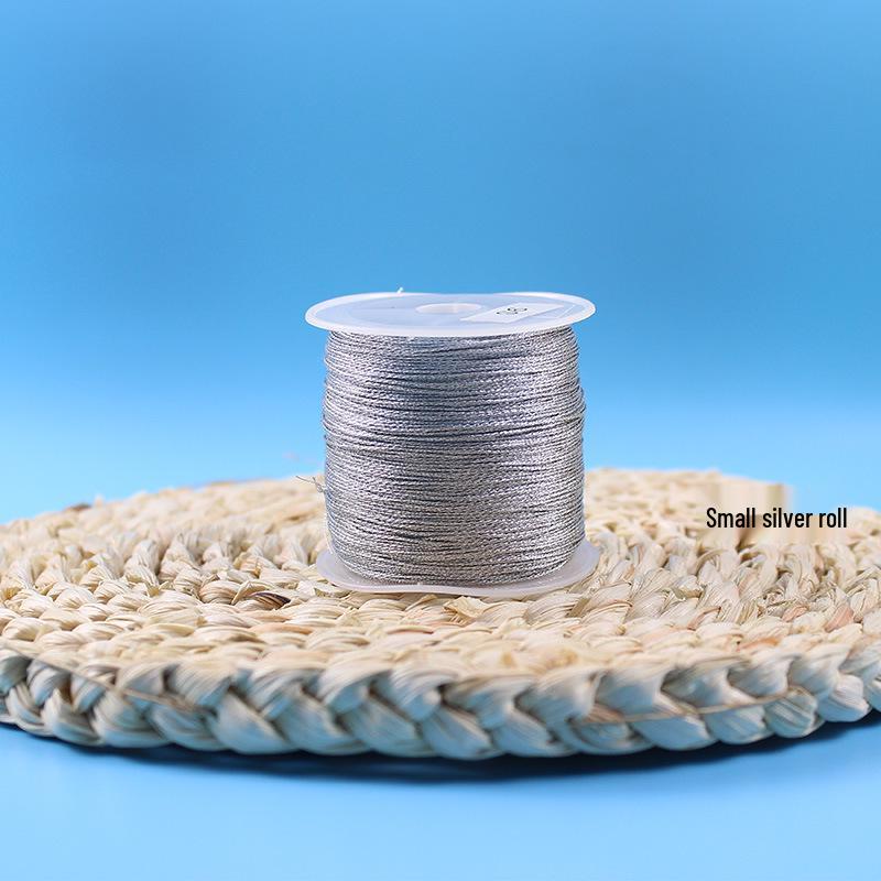 Umweltfreundliches, pillarmes Gold- & Silber-Seidengarn für DIY-Flechtarbeiten - Große Rolle für Armbänder & Halsketten