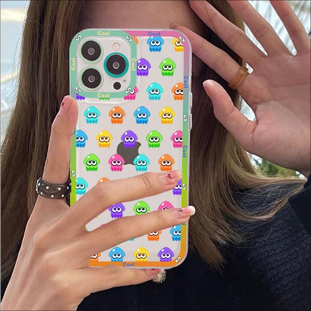 Splatoons Phone Case For iPhone 14 13 12 11 Pro Max Mini X Xs XR 6 7 8 Plus SE 2020 Transparent Case