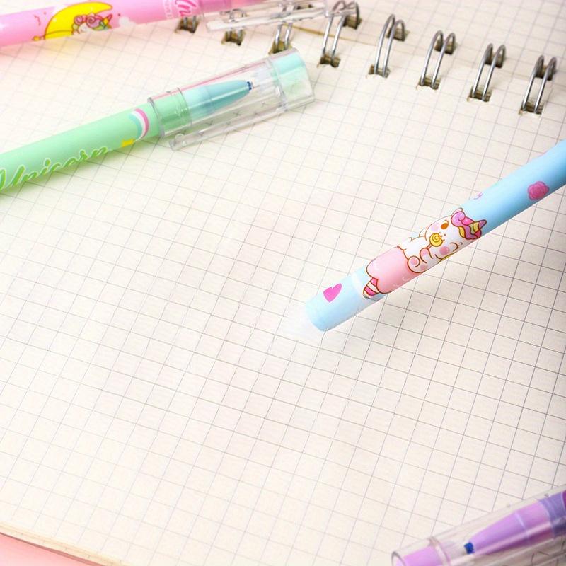 Back To School Season 144Pcs 0.5mm Cartoon Fantastic Unicorn Design Straight Pole Black Neutral Pen, Perfect for School Prize Pen Stationery, Office S