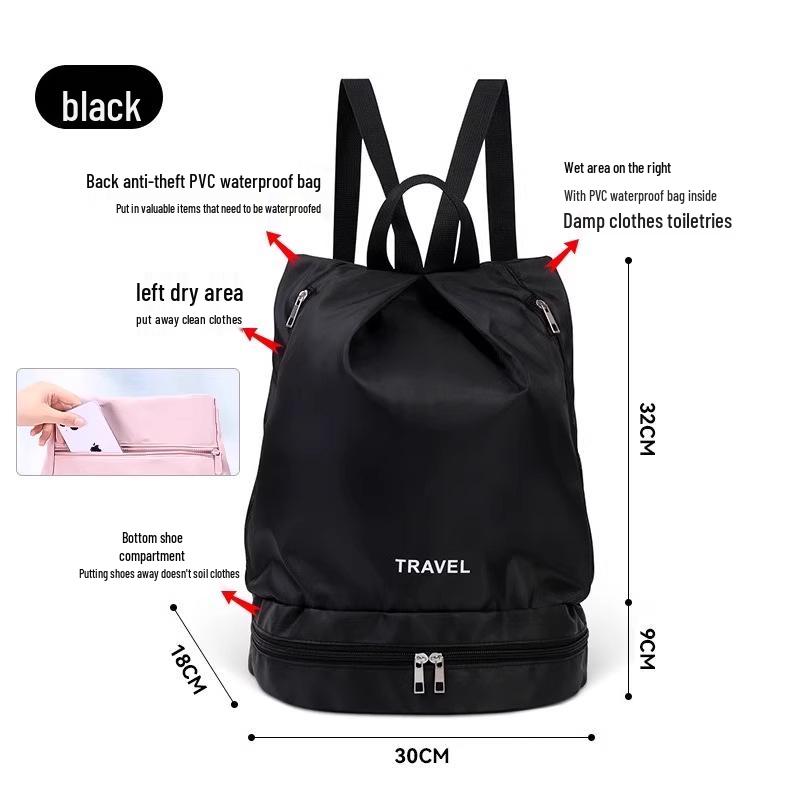 Waterproof Wet/Dry Separation Swimming Backpack for Travel and Fitness Storage