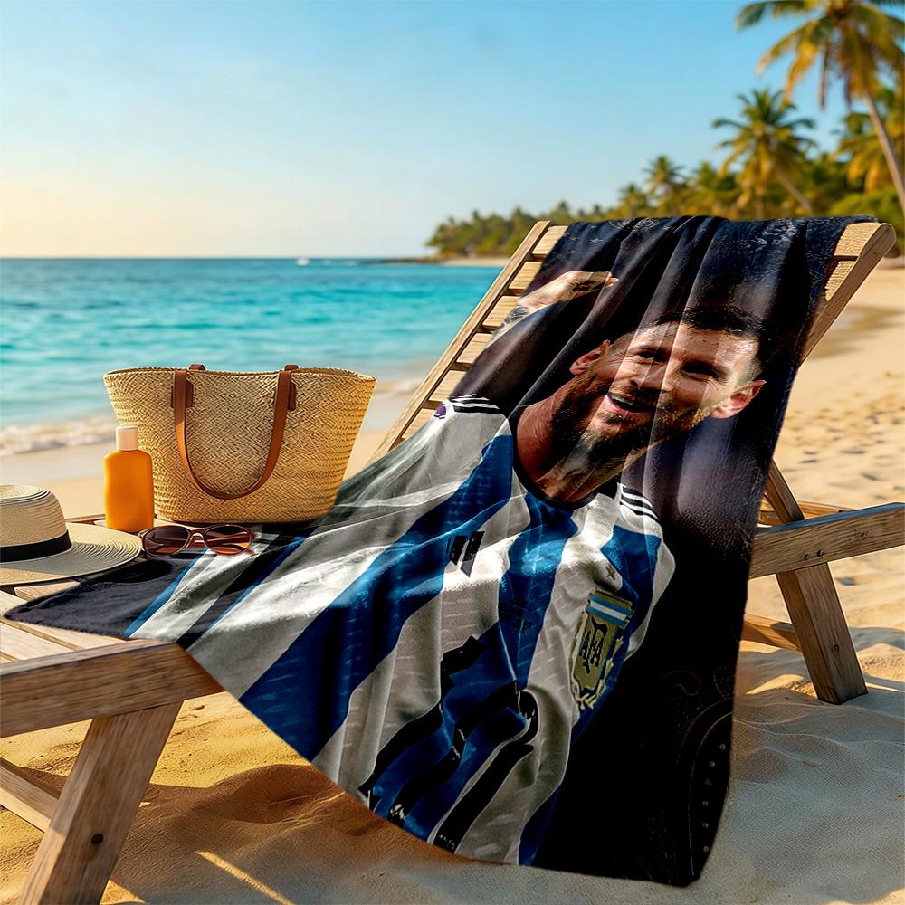 Messi Beach Towel Soft Durable Quick-Dry Comfortable Lightweight Ideal for Travel, Outdoor, Swim, Pool, Yoga, Surf, Camping, Hiking, Gym, Gift, Holida