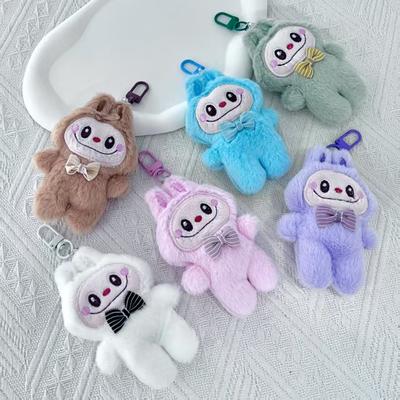 Keychain Plush Rabbit Doll Rab Cute Gift Cloth Labubu Bag Pendant Back Plush Pendant Brooch