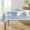 Blaue Blumen Polyester Tischdecken Waschbar Strapazierfähig Esstisch Außen Picknicktischdecken Küche Esstisch Hochzeitsparty Dekor