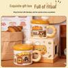 Kitten Bread Ceramic Mug with Lid