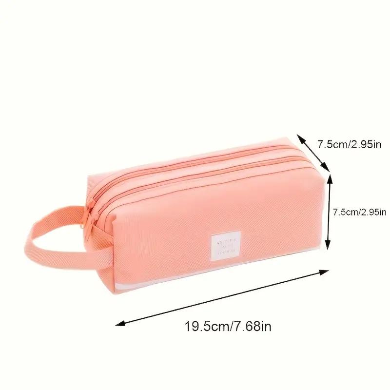 1 Stück Großraum-Doppelschicht-Federmäppchen Doppelreißverschluss-Design Tragbarer Multifunktions-Organizer für Schule Büro Täglichen Gebrauch