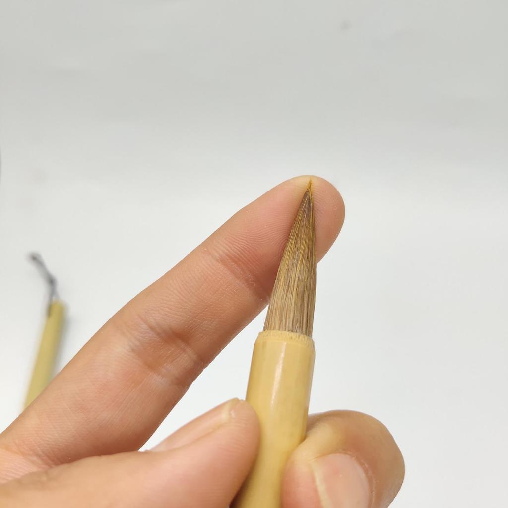 Dalan Bamboo Calligraphy Brush Set - Wolf Hair Brushes for Regular, Running, Cursive Script & Freehand Chinese Painting (Large, Medium, Small)