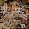 Journamm 44-46pcs Vintage Stickers Cute Flower Sticky DIY Scrapbooking Decor Junk Journal Collage Photo Album Sticker Stationery