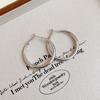 Fashion geometric round earrings French simple metal plain earrings temperament advanced sense light luxury earrings women
