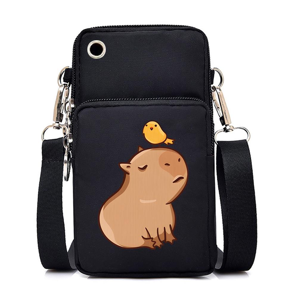 Kapibara Cute Peripheral Printing New Messenger Bag Multi-functional Casual Mobile Phone Bag