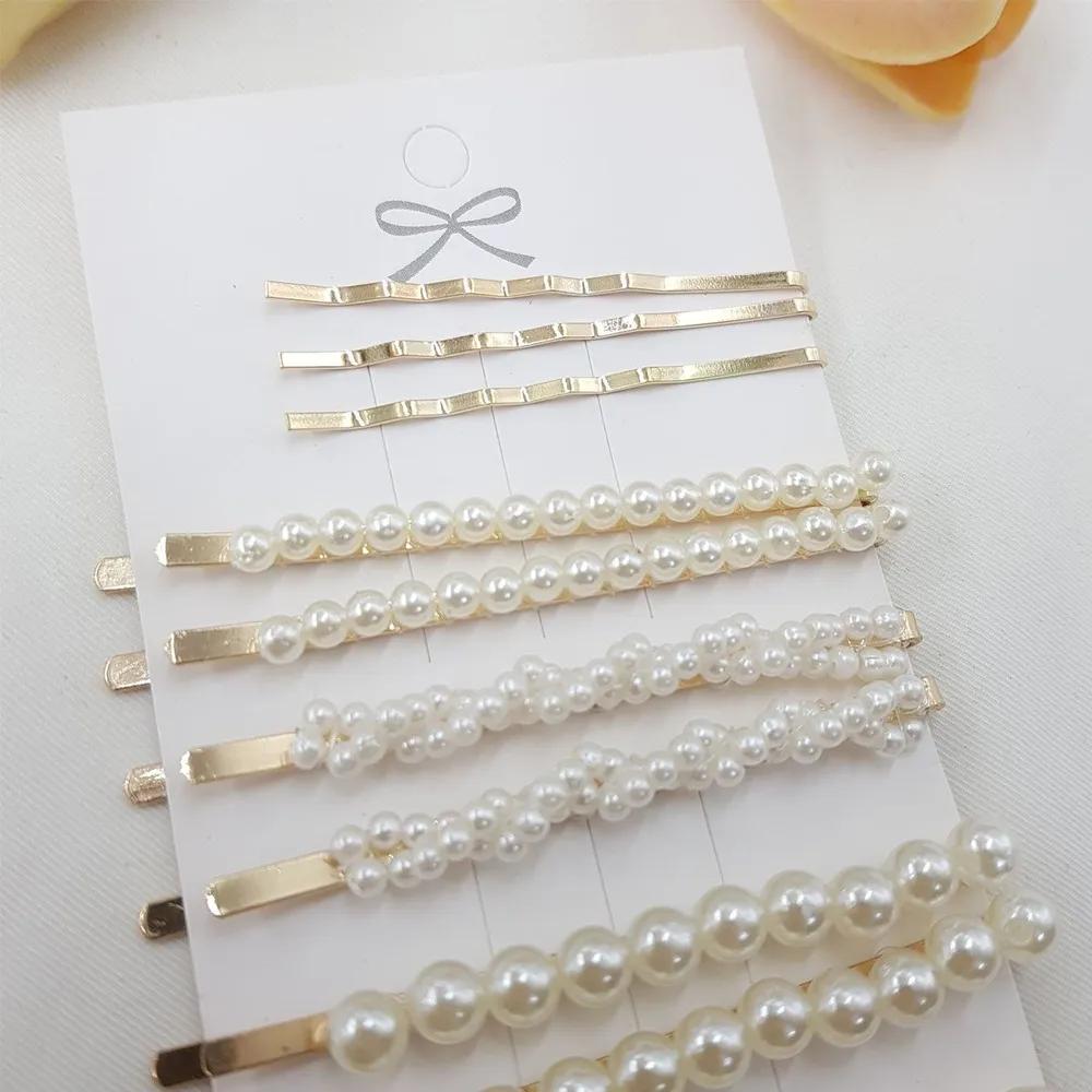 Set of 13 Pearl Gold Hairpins for Side Hair Accents