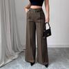 European and American 2025 Autumn/Winter Women's Casual High-Waisted Loose Straight-Leg Suit Pants