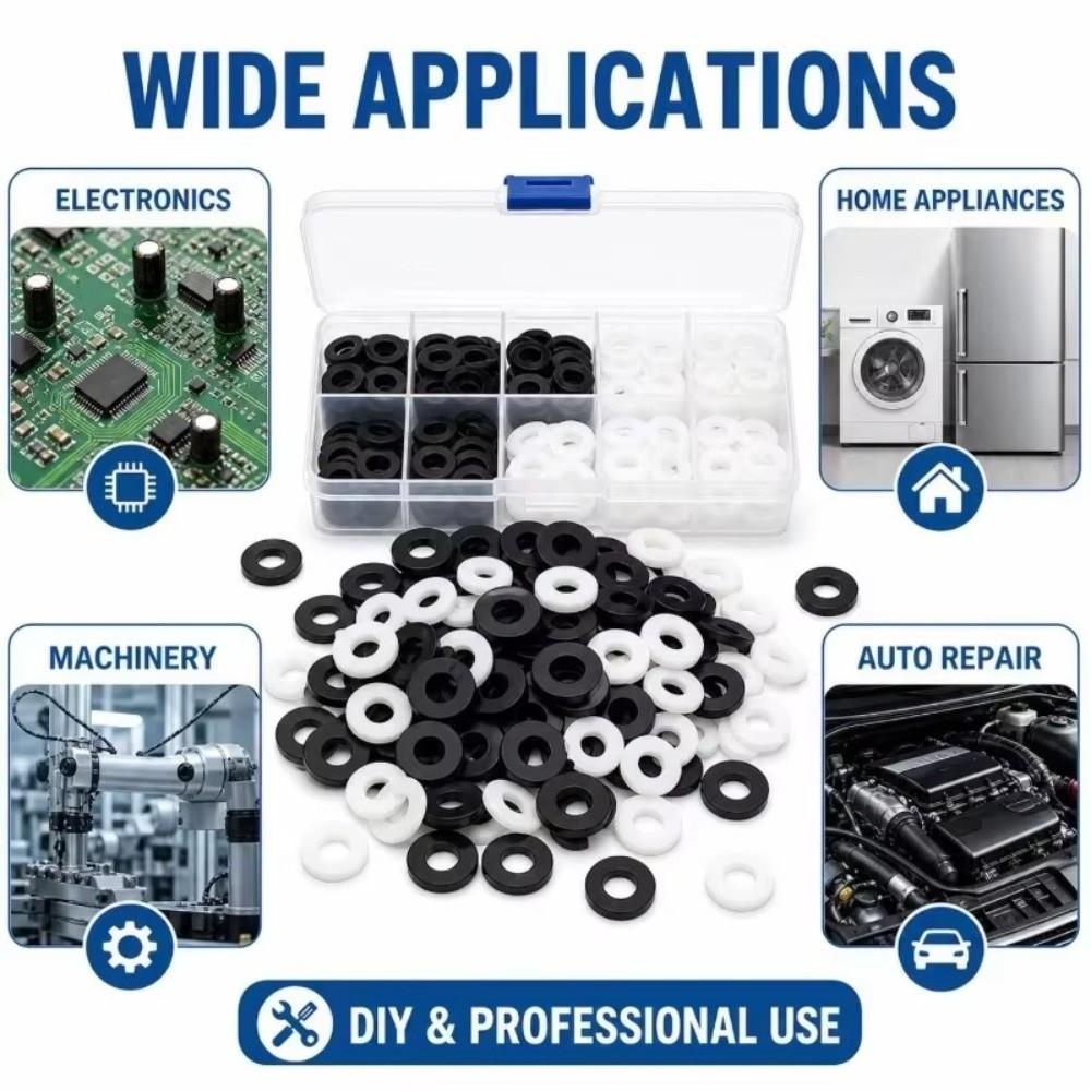 250/500PCS Plastic Washer Assortment Sealing Ring for Screw Bolt