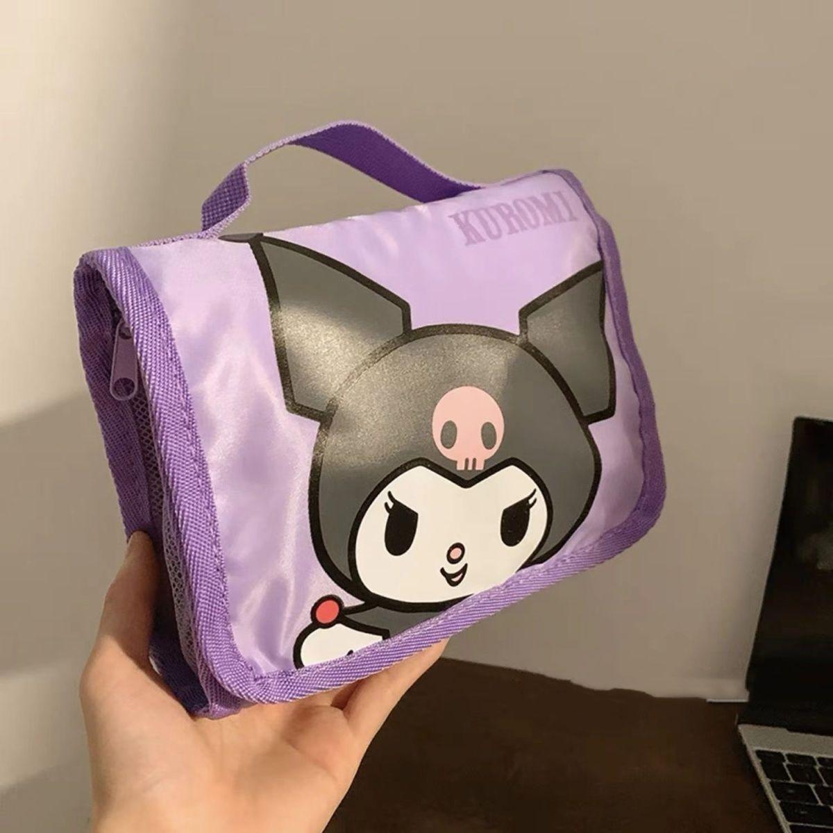 

Cute Portable Travel Wash Up Storage Bag Girls Gifts Hello Kitty Kuromi Stitch KT Cat Cartoon Cosmetic Bag For Girl Kawaii Gifts