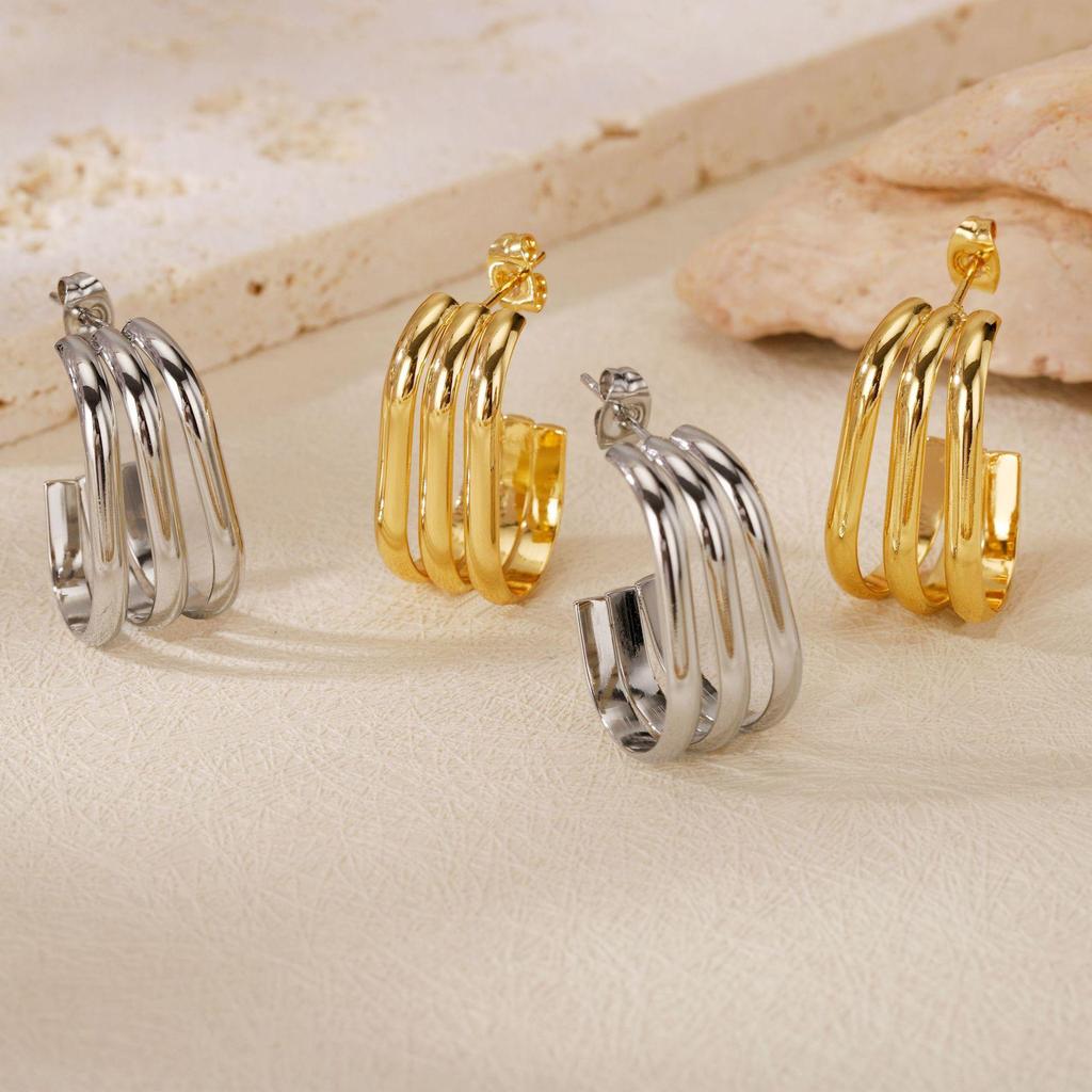 Women's 2025 Titanium Steel Irregular Earrings - New Light Luxury Design