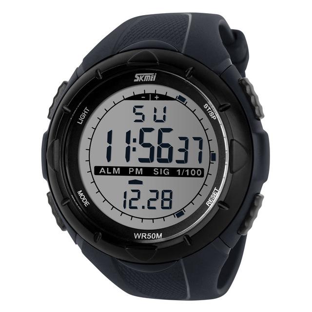 SKMEI 1025 50M Water Resistant Electronic Alarm Clock Men Digital Watch Outdoor Sports Watches LED Outdoor Dress Wristwatches