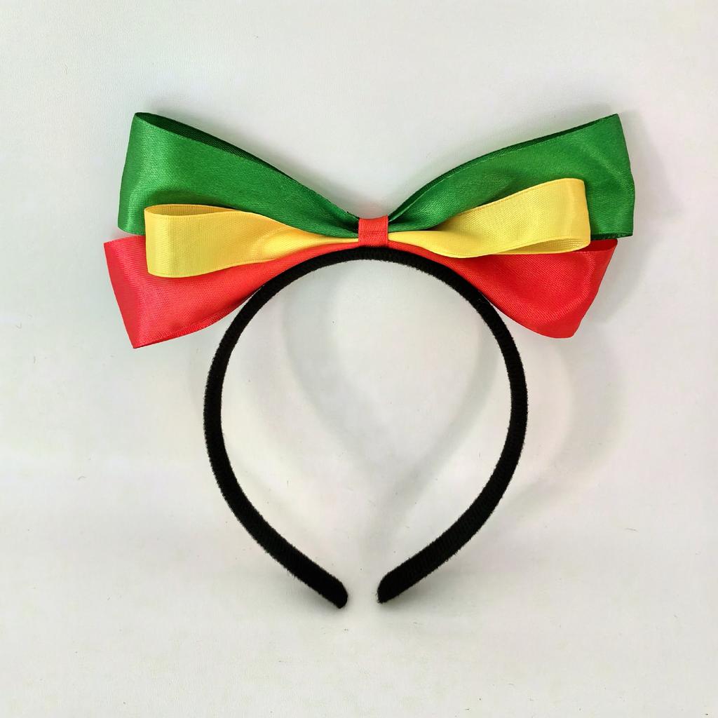 Bow Headband European Cup Fan Flag Cheering World Color Blocked Ribbon Party