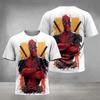 Deadpool Fashion 3D Printed T-shirt Paired with Cool Battle Print, Summer Round Neck Short Sleeved Loose and Eye-catching