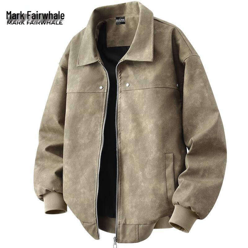 

Mark Fairwhale Men s American Retro PU Leather Jacket 3XL
