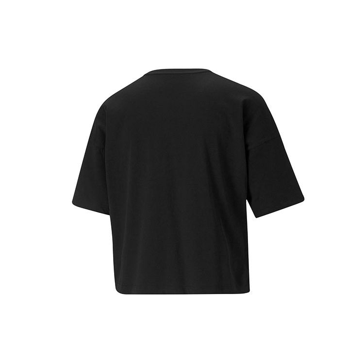 Puma Essential Logo Printed Casual Breathable Round Neck Short Sleeve T-Shirt Women Tops Black 845922-01
