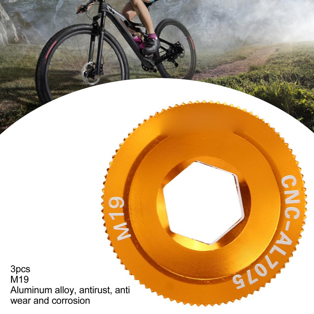 3pcs M19 Crank Cover Screws Rustproof High Accuracy Aluminum Alloy Bike Crank Cover Screws for Mountain Bike