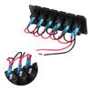 12 24V 6 Gang Rocker Switch Panel for Car RV Boat Yacht Marine Blue LED