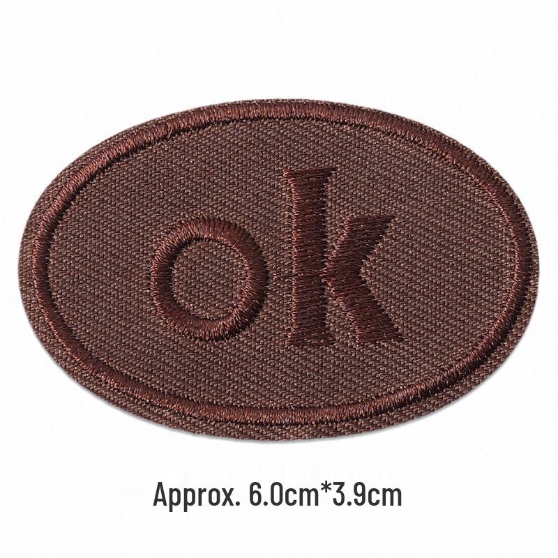 Self-Adhesive Embroidery Cloth Patches for Jackets & DIY Decor - OK Letter Accessory Stickers