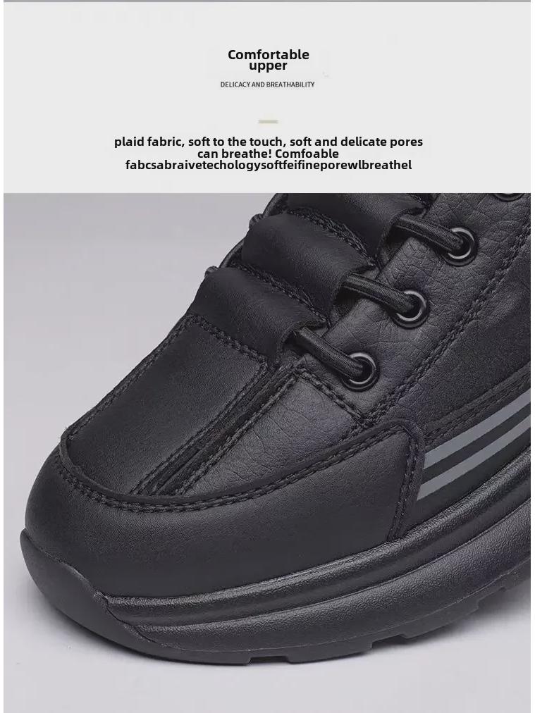 Men's Light Luxury Crocodile Pattern Leather Shoes - Non-Slip, Waterproof, Cushioned Casual Footwear