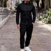 Mens 2 Piece Pleated Hoodie and Joggers Tracksuit Set