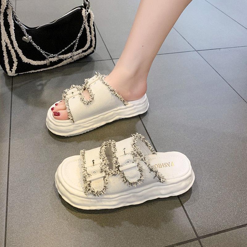 Summer Wear In  The New Senior Fashion Sense Dissolve Thick Bottom Beach Shoes