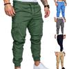 Pantaloni cargo skinny allacciati alla caviglia con coulisse in vita tinta unita casual da uomo