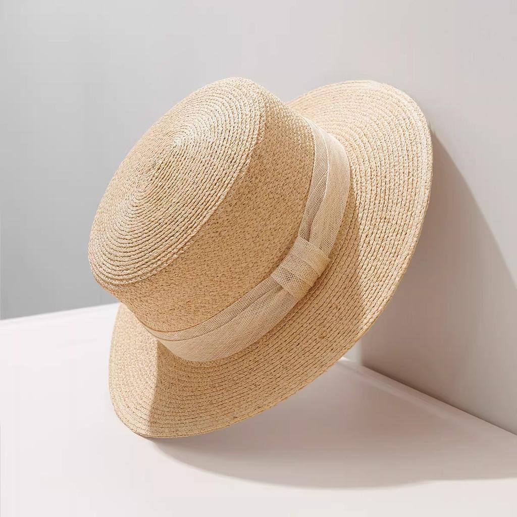 [Minimalist Life] French Elegant Straw Hat Female Summer Shade Holiday Sunscreen Hat Imported Philippine Mashara