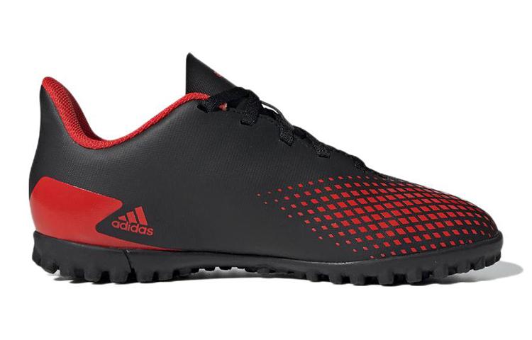 Adidas Predator 20.4 TF J Slip Resistant Abrasion Resistant Low top Kids' Soccer Shoes Black Red Kids' EF1956