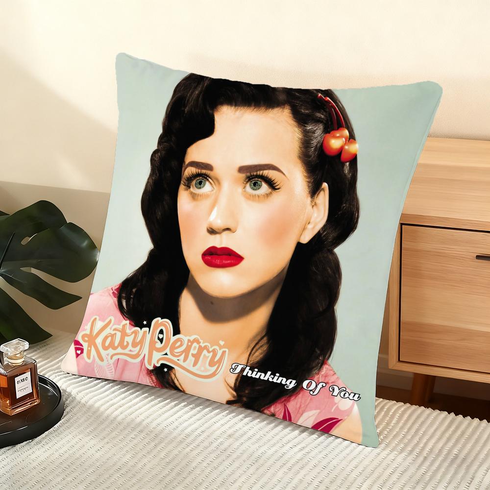 Katy Perry' Album Cushion Cover Silky Short Plush Home Sofa Cushion Cover - Invisible Zipper Home Decoration