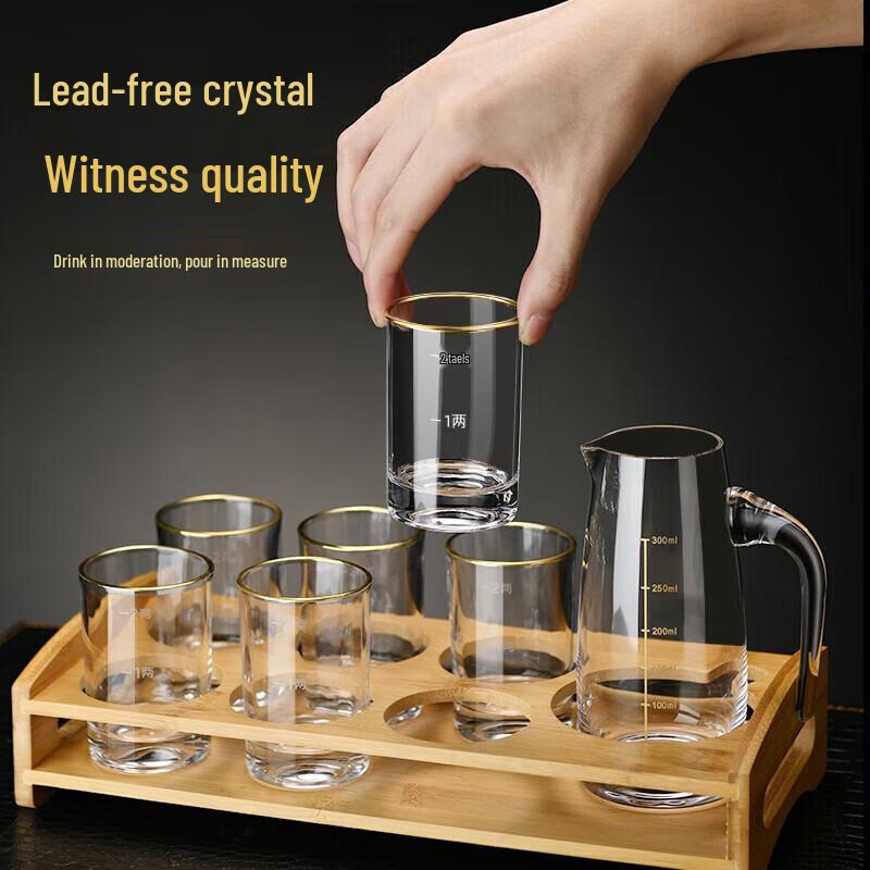 FANKAQI Crystal Glass Baijiu Drinkware Set with Scale